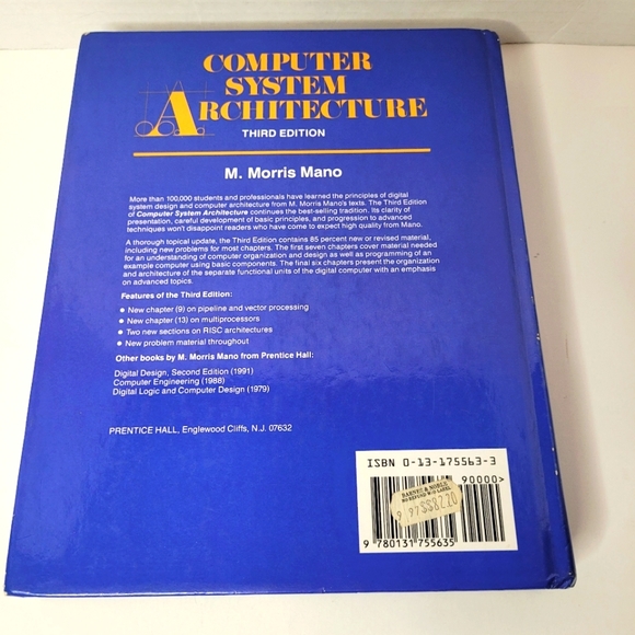 Computer System Architecture Third Edition Textbook M Morris Mano - Picture 5 of 6